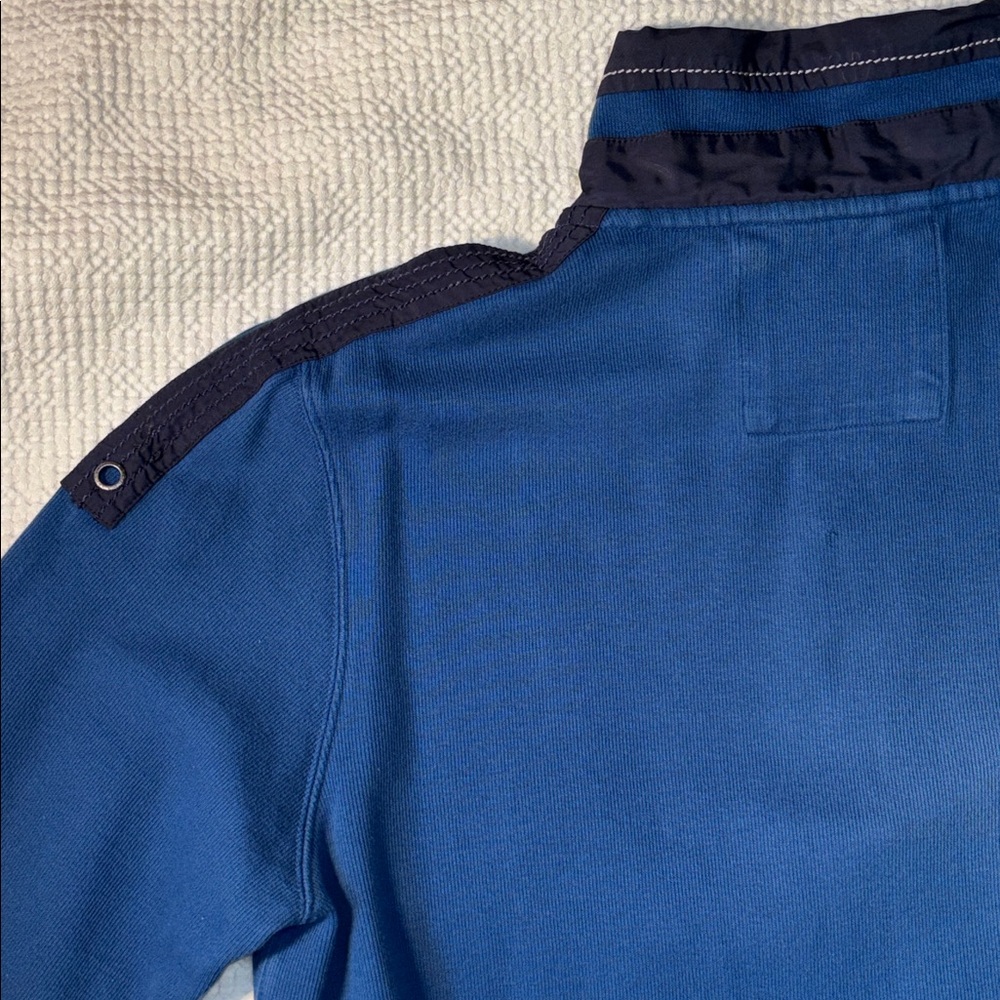 Sperry Top-Sider Blue 1/2 Zip Nautical Pullover, Striped Collar, Large, EUC - Picture 8 of 16